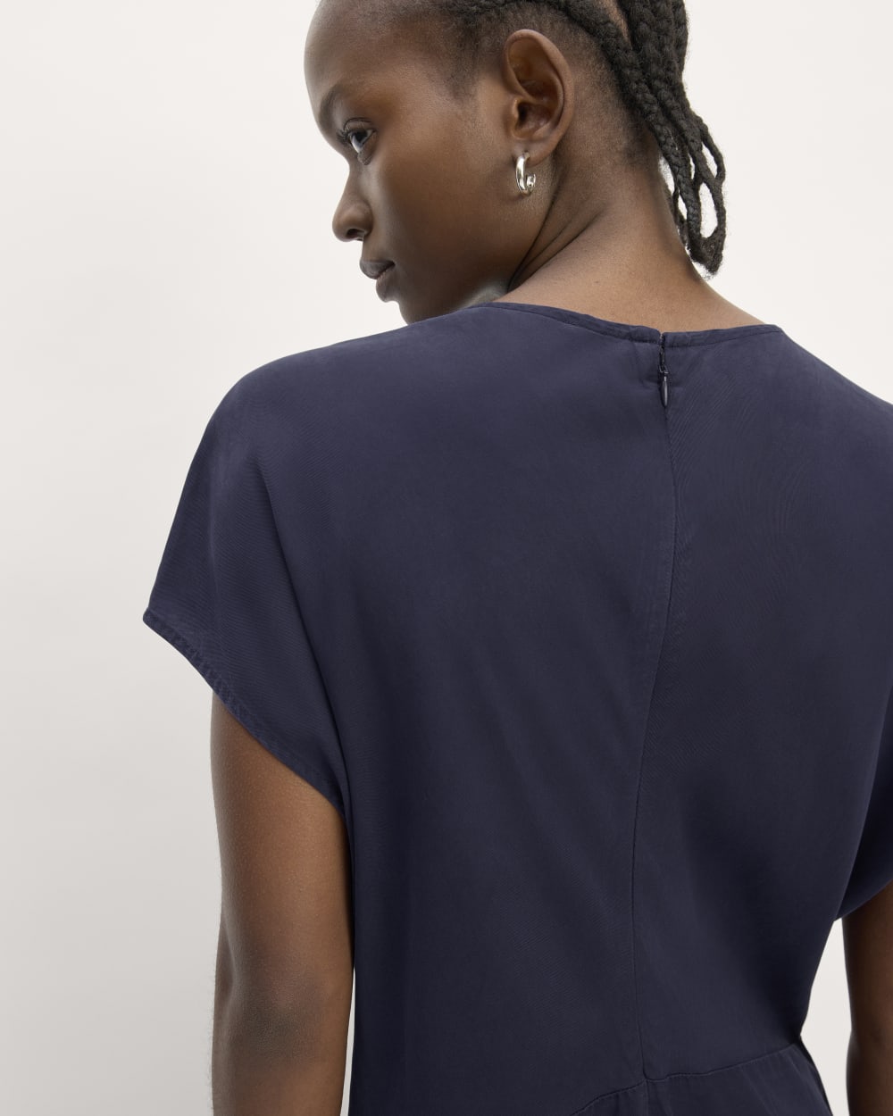 The TENCEL? Short-Sleeve Midi Dress | Navy - Image 5