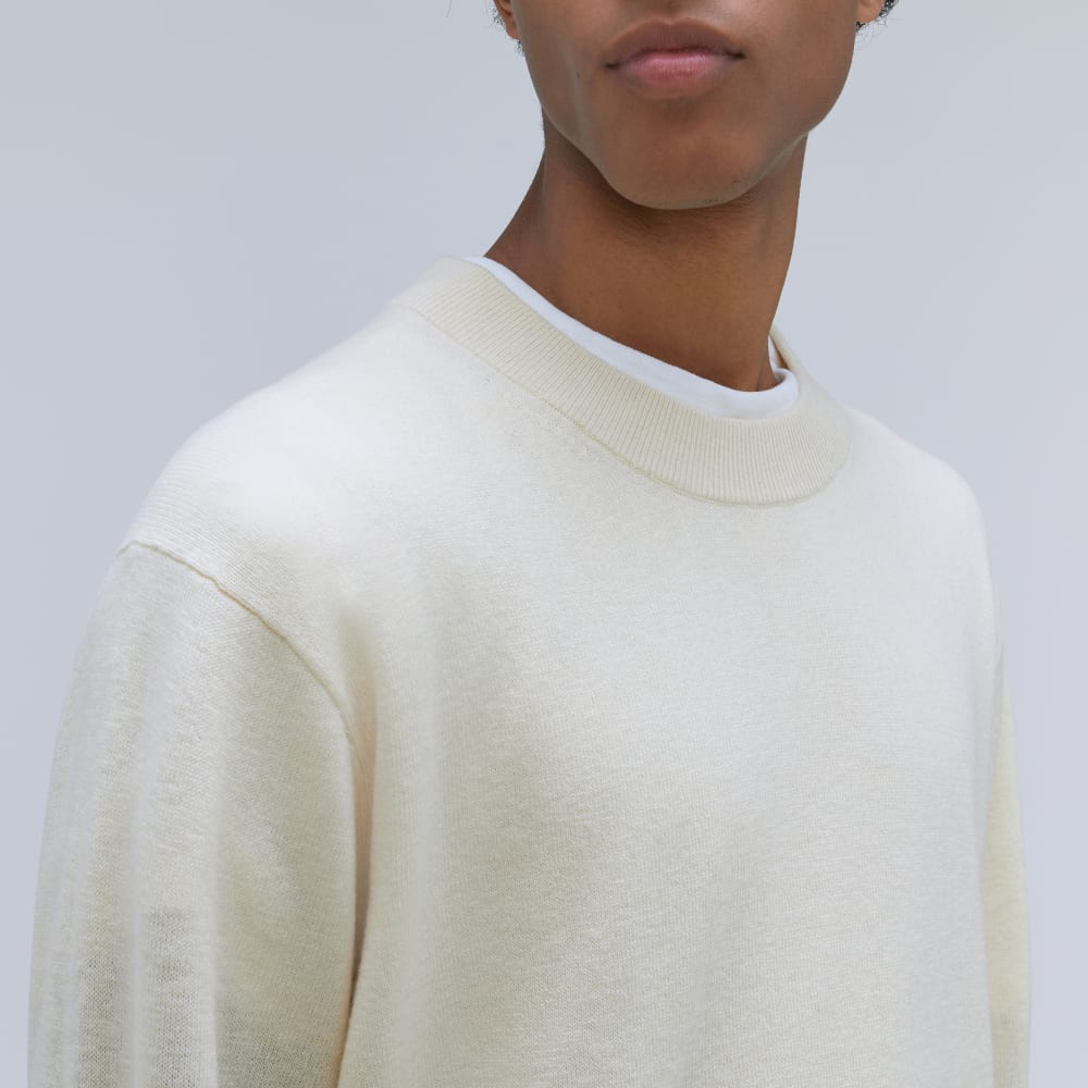 The Merino-Blend Crewneck Sweater | Off White - Image 4
