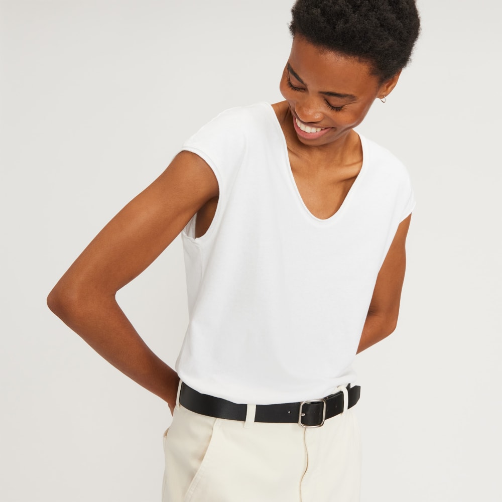 The Hemp Scoop-Neck Muscle Tee | White - Image 4