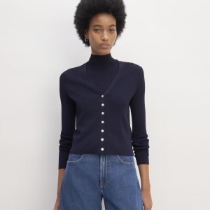 The Viscose Knit Cardigan | Navy