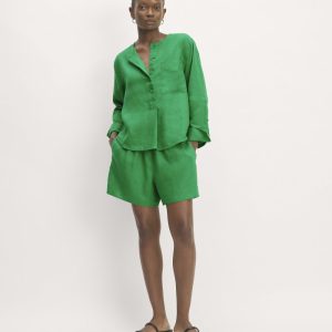 The Linen Easy Short | Grass Green