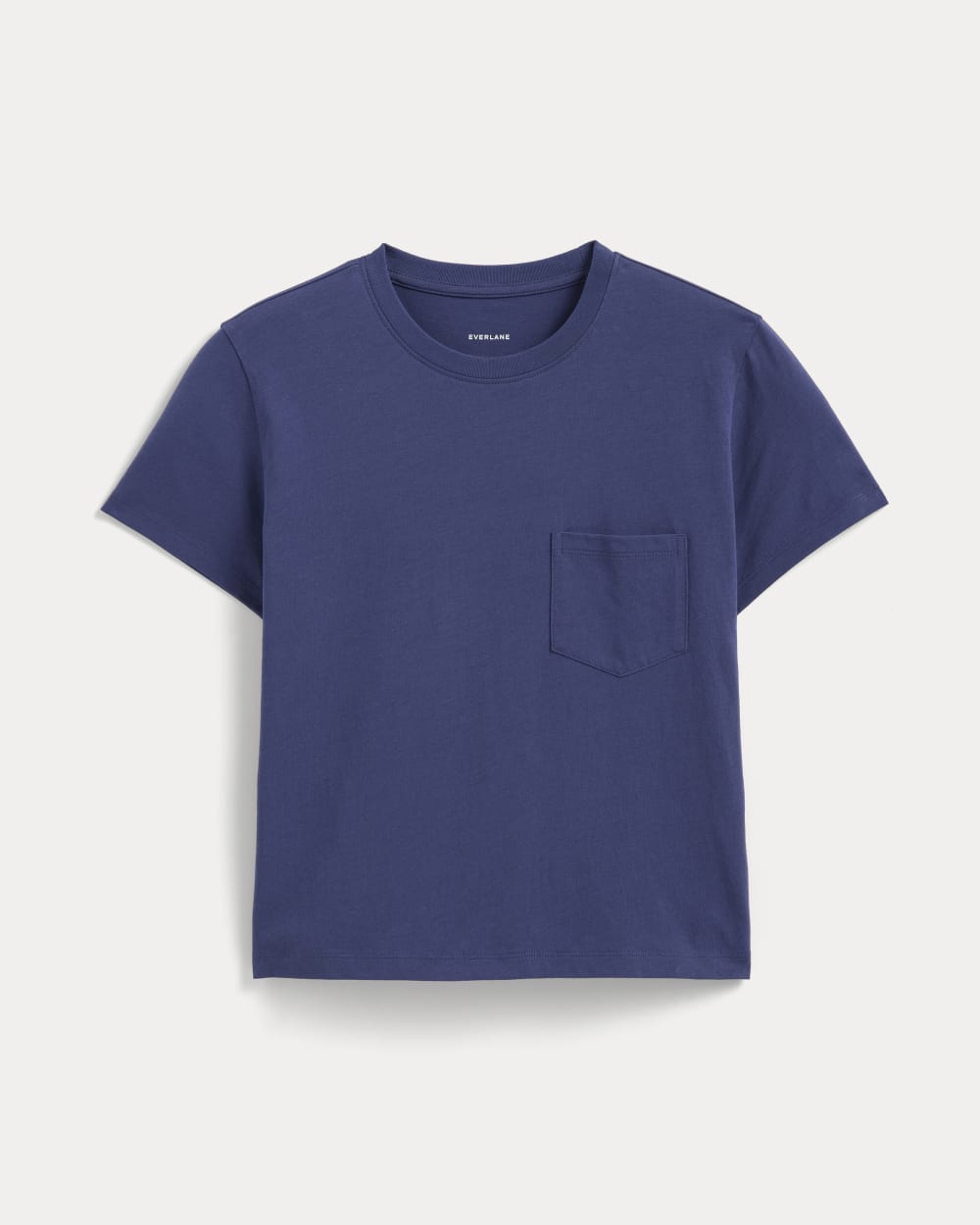 The Box-Cut Tee in Essential Cotton | Deep Cobalt | Pocket - Image 2