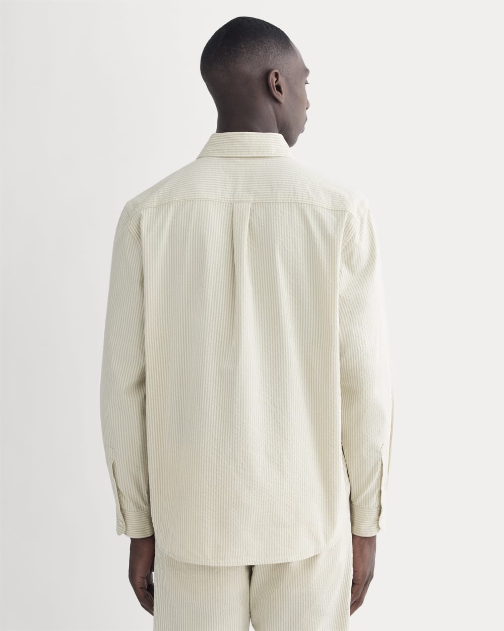 The Seersucker Long-Sleeve Shirt | Trench Coat Khaki / Natural - Image 5