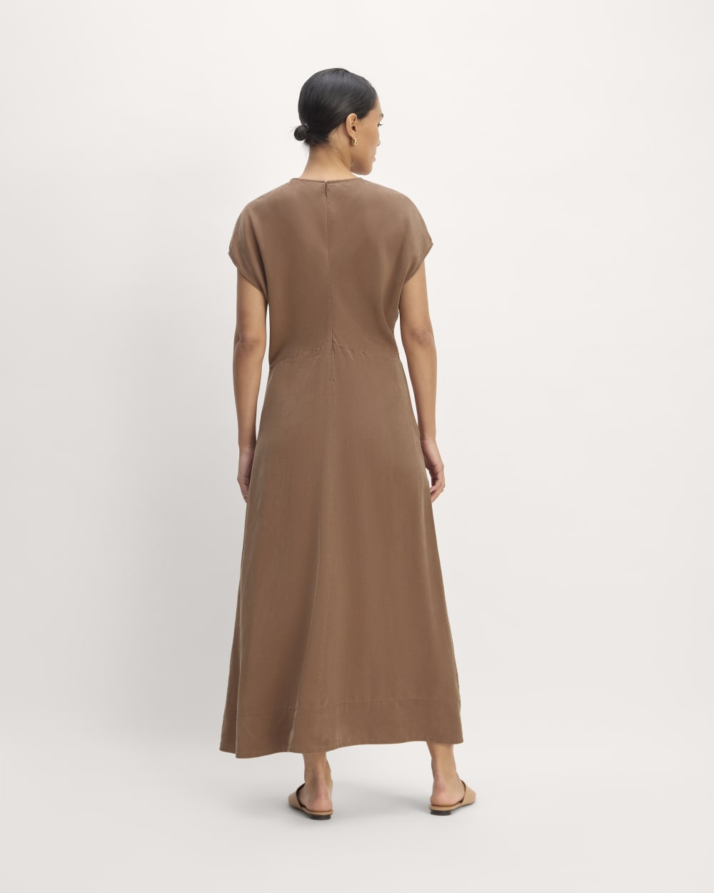 The TENCEL? Short-Sleeve Midi Dress | Carob Brown - Image 6