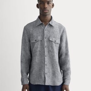 The Linen Utility Shirt | Navy Chambray