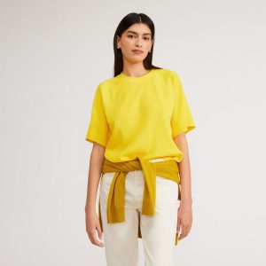 The Organic Cotton Waffle Raglan Tee | High Visibility Yellow