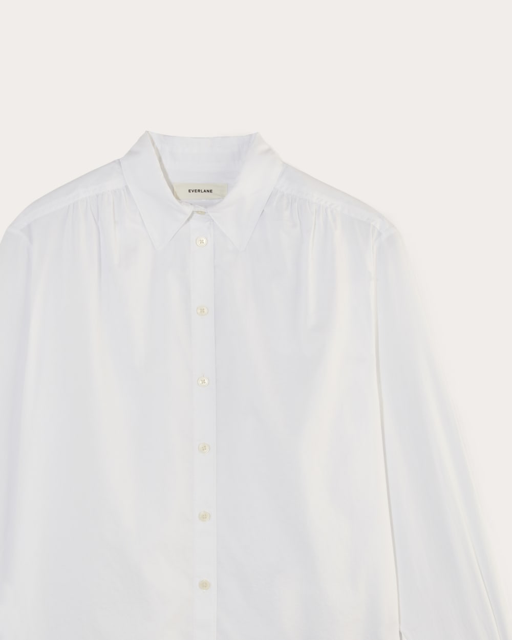 The Gathered Shirt in Silky Cotton | White - Image 6