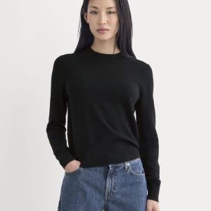 Cashmere Slim Crew Sweater | Black