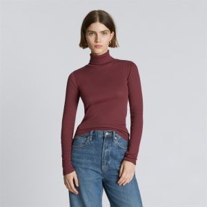 The Luxe Micro-Rib Turtleneck | Brandy