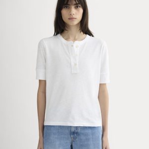 The Henley in Cotton Linen | White
