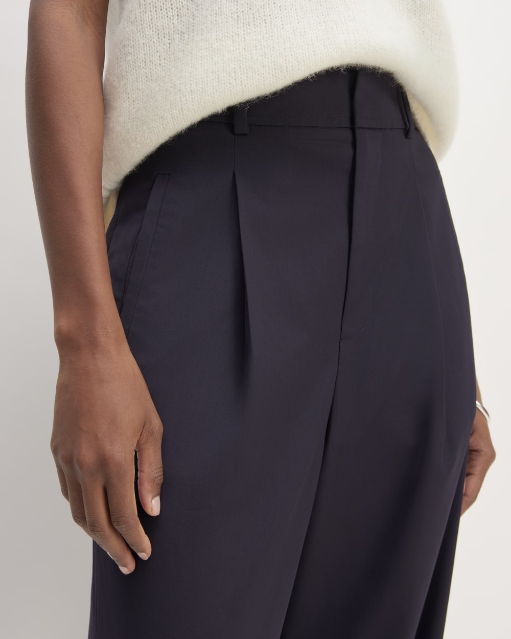 The Italian Wool Way-High® Drape Pant | Navy - Image 4