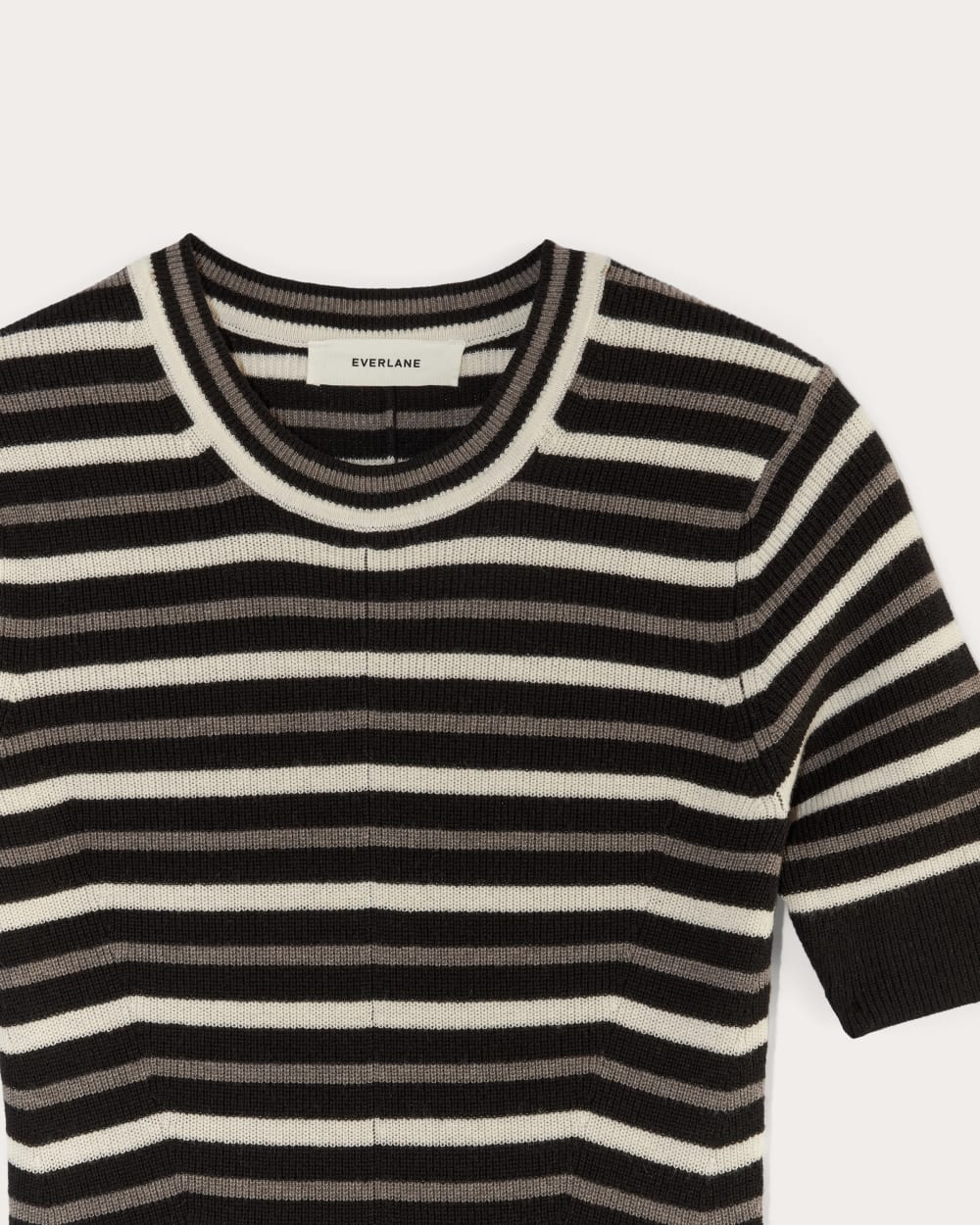 The Ribbed Sweater Dress | Taupe / Canvas / Black - Image 7