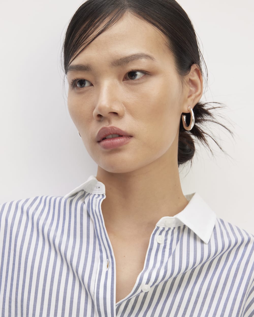 The Must-Have Shirt in Silky Cotton | Mariner Blue / White Stripe - Image 4