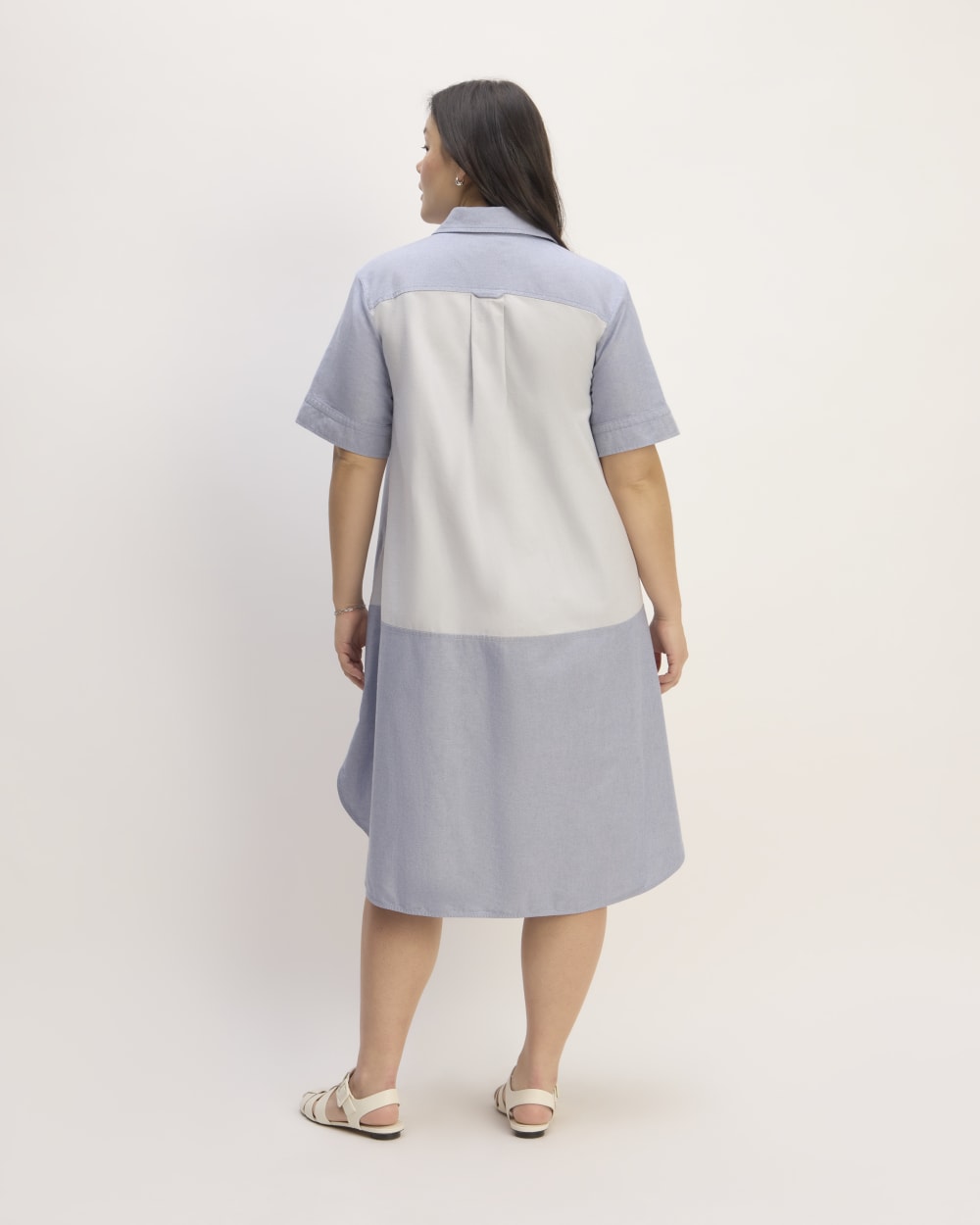 The Everlane x Marques' Almeida Patchwork Daytripper Dress | Blue Stripe Patchwork - Image 6