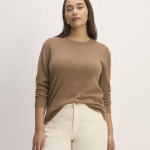 The Classic Crew in Cashmere | Heathered Brown