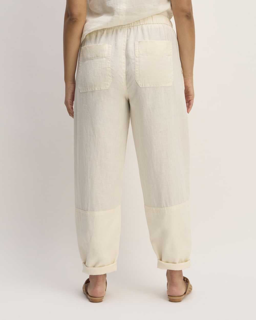 The Linen Pull-On Barrel Pant | Bone - Image 6