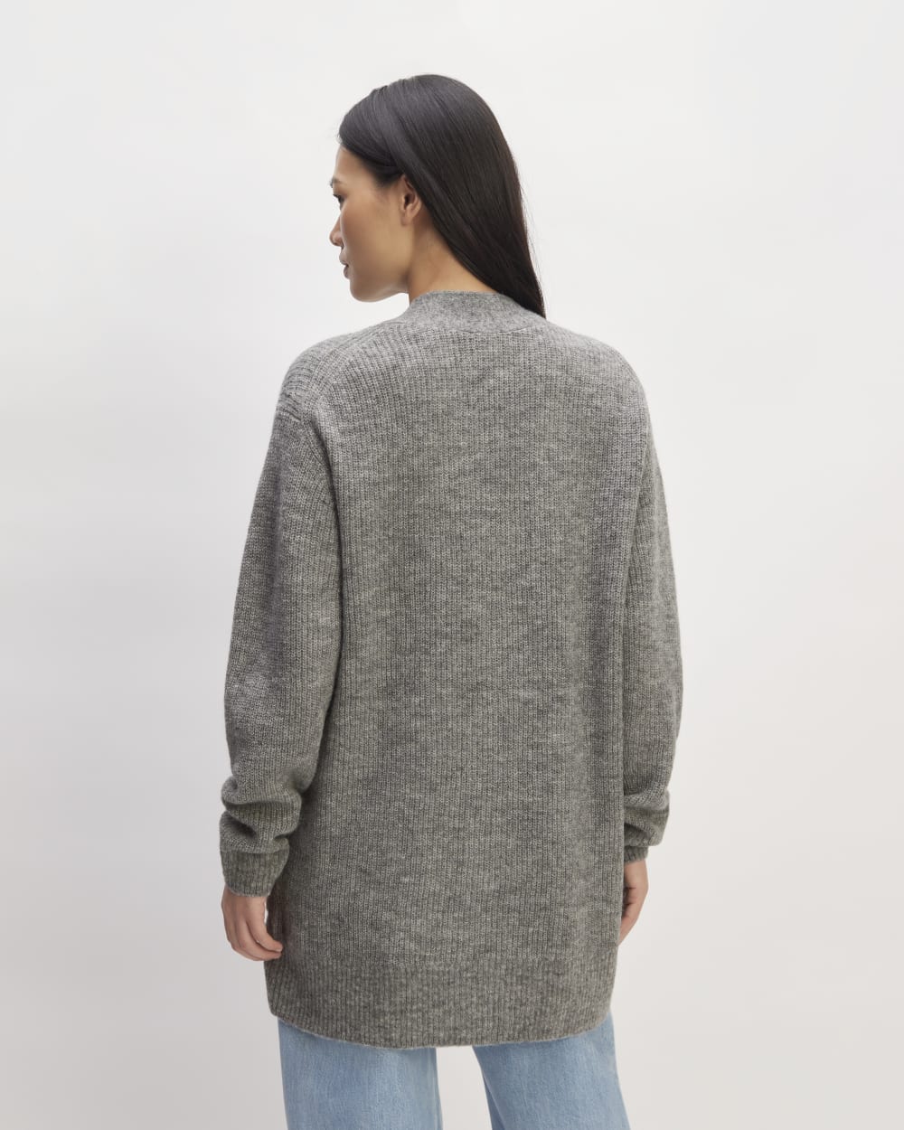 The Oversized Alpaca Pocket Cardigan | Heathered Stone - Image 6