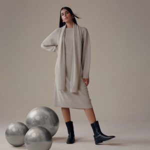 The Cashmere Midi Dress | Pale Heather Grey