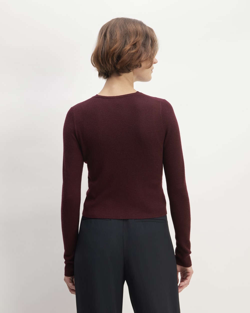 The Cardigan in Ultrasoft Merino | Burgundy - Image 6