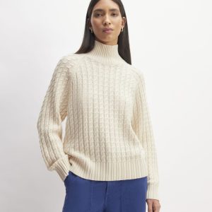 The Cotton Merino Cable Turtleneck | Canvas