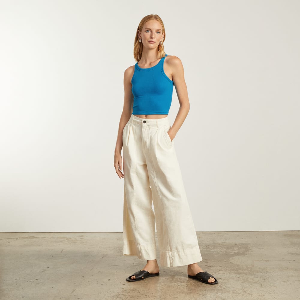 The Pima Micro-Rib Short Tank | Horizon Blue - Image 4