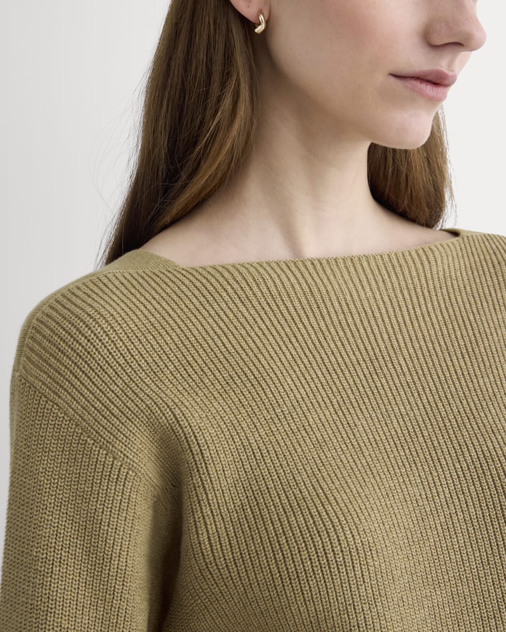 The Boatneck Top in Everyday Cotton | Dark Heathered Camel - Image 4