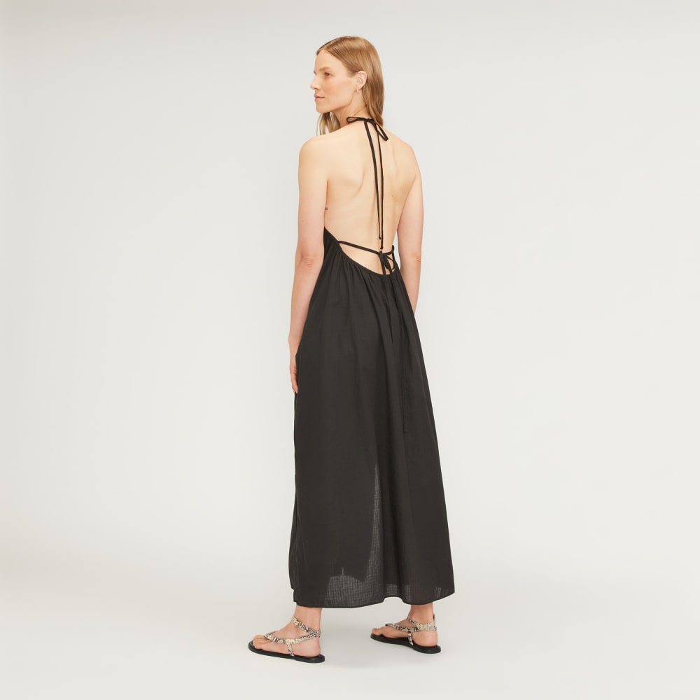 The Tie-Back Halter Dress | Black - Image 4