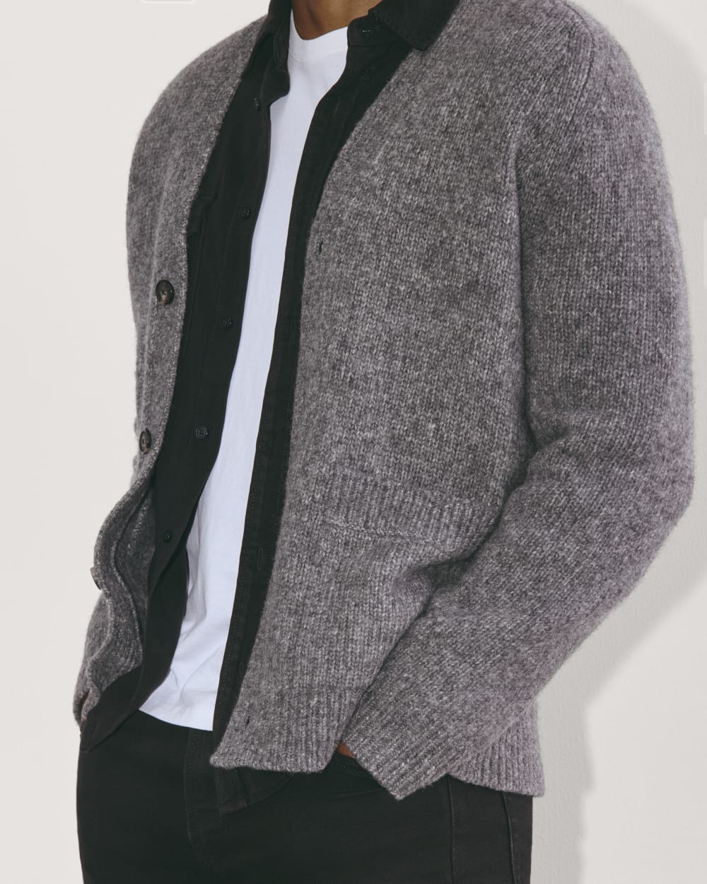 The Cloud Relaxed Cardigan | Heather Charcoal - Image 4