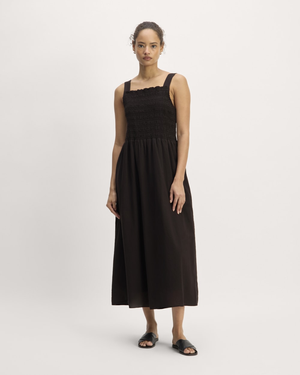 The Gauze Smock Dress | Black - Image 3