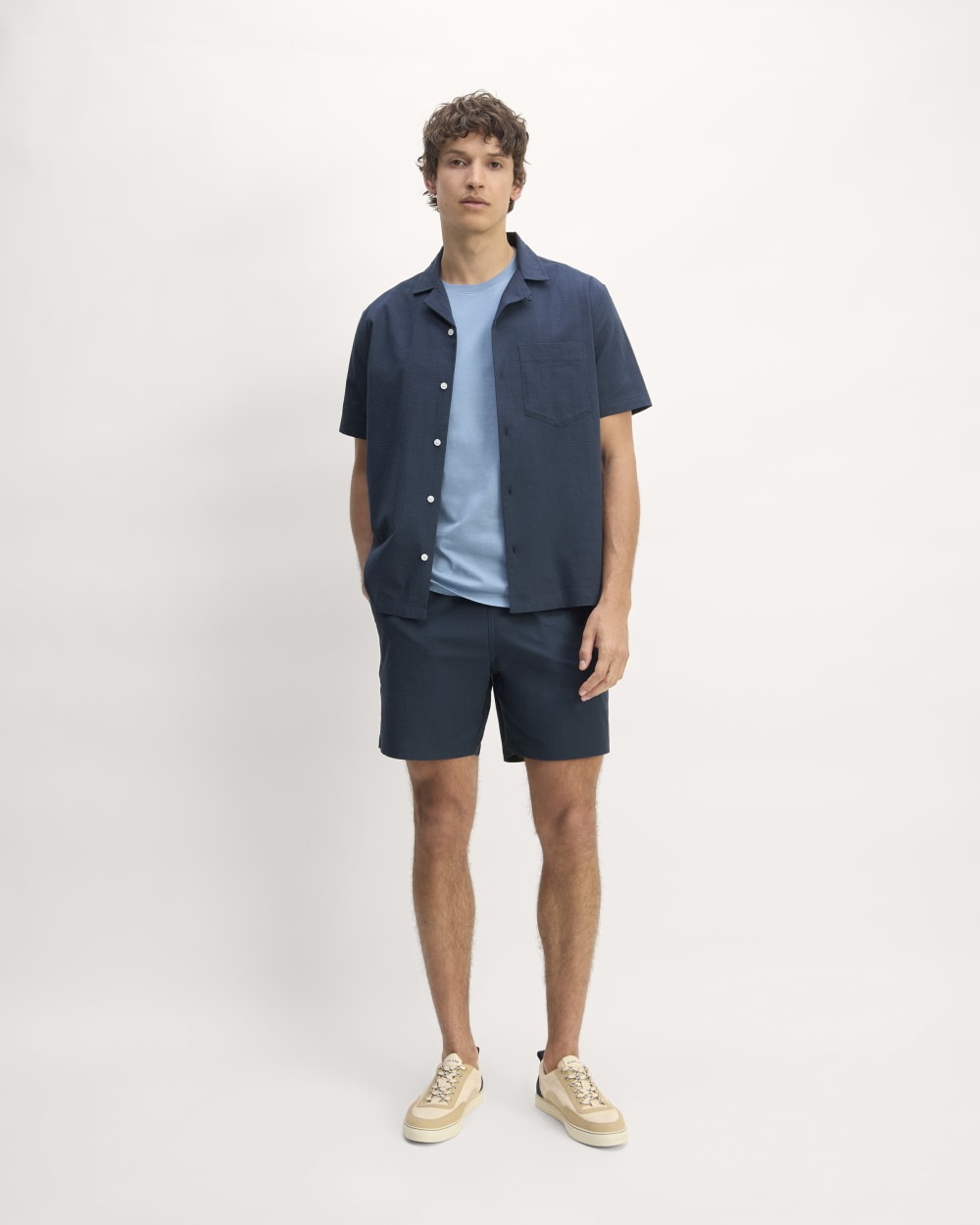 The Seersucker Short-Sleeve Shirt | Deep Blue - Image 3