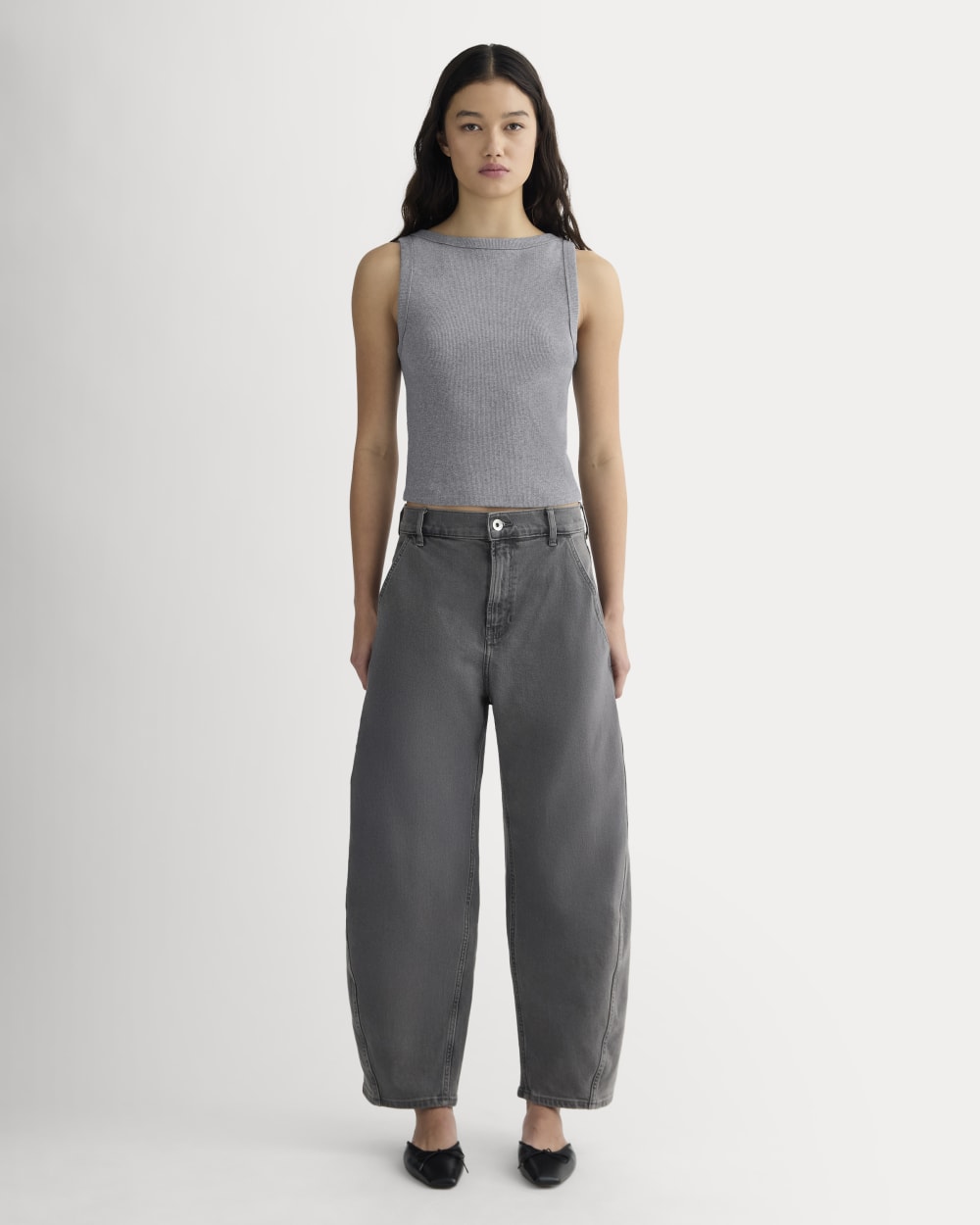 The Selfie Boatneck Tank | Mid Heather Grey - Image 3