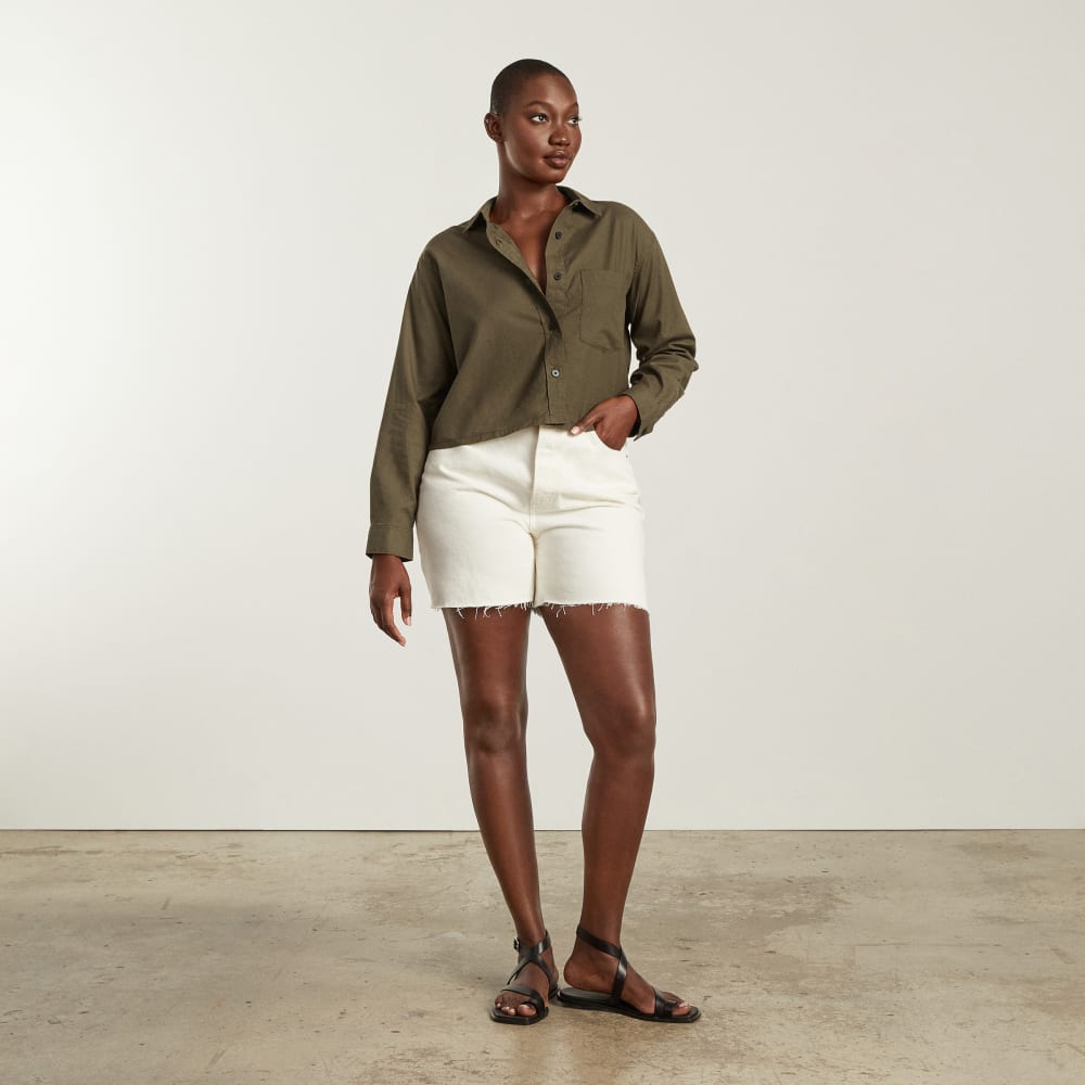 The Way-Short Shirt in Silky Cotton | Beech - Image 6
