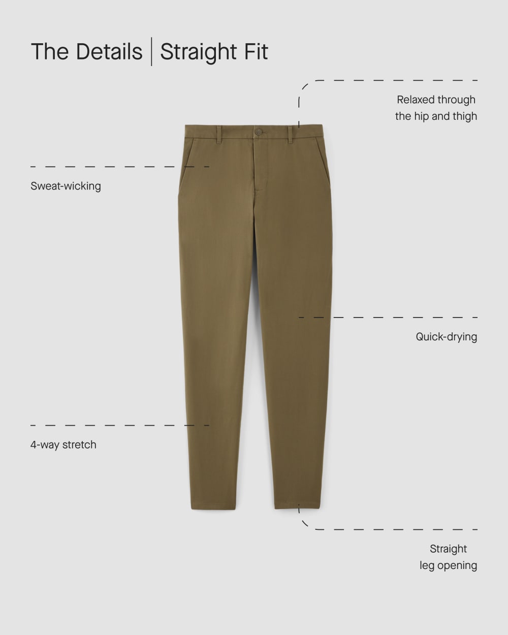 The Straight Fit Performance Chino | Uniform | Slate Grey | Straight - Image 3