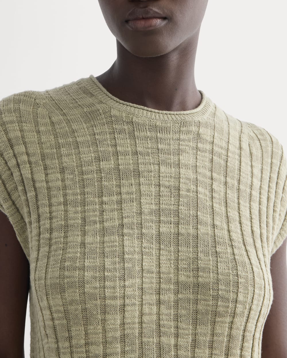 The Column Dress in Cotton Linen | Eucalyptus - Image 3