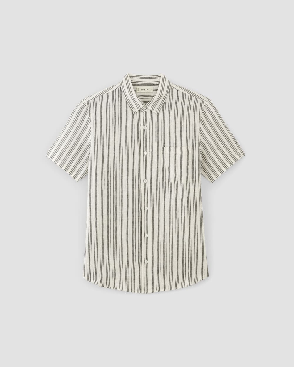 The Classic Short-Sleeve Shirt in Linen | Bone / Black - Image 2