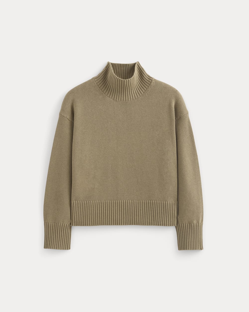 The Boxy Turtleneck in Everyday Cotton | Dark Heathered Camel - Image 2