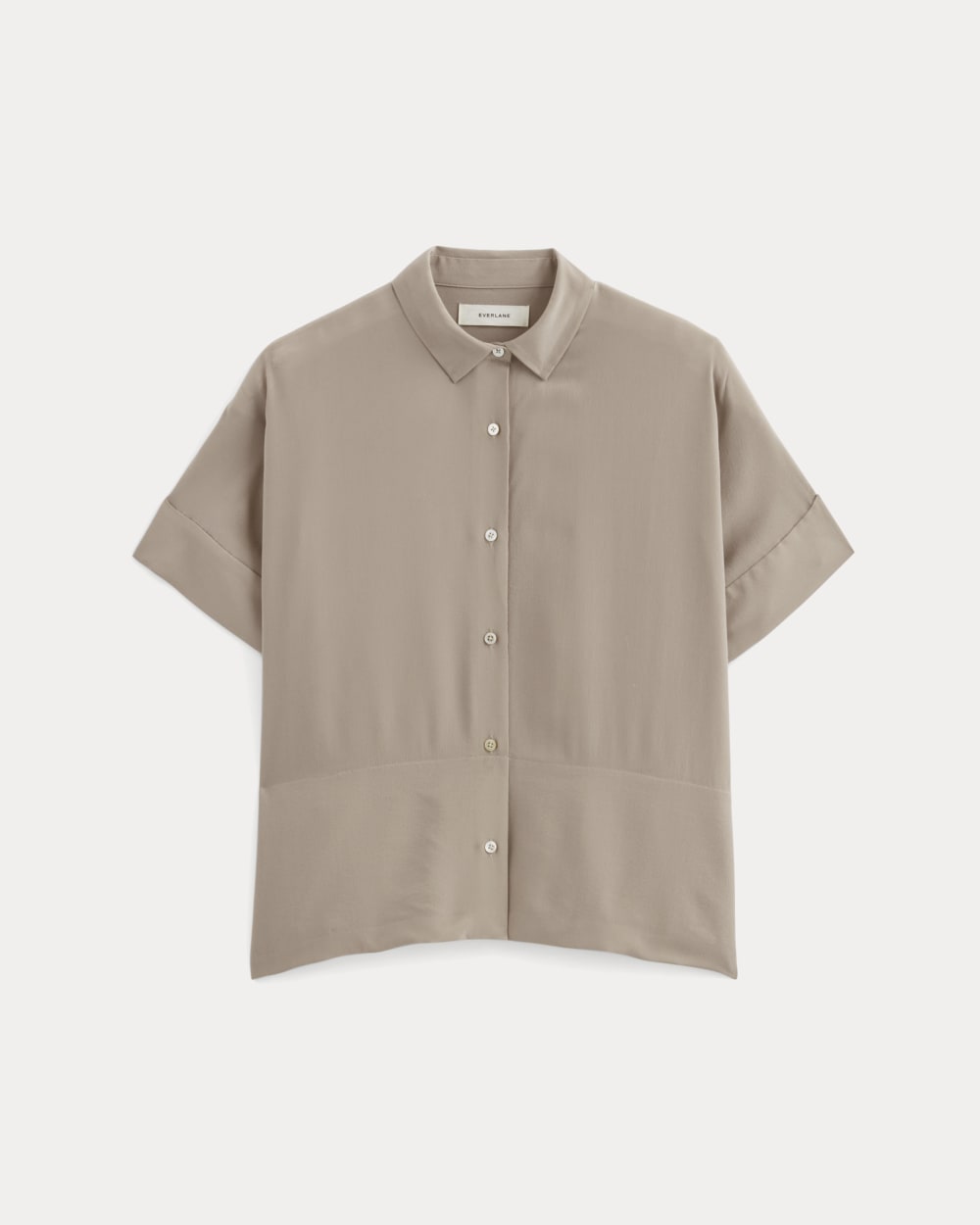 The Boxy Shirt in Washable Silk | Burnt Sugar - Image 2