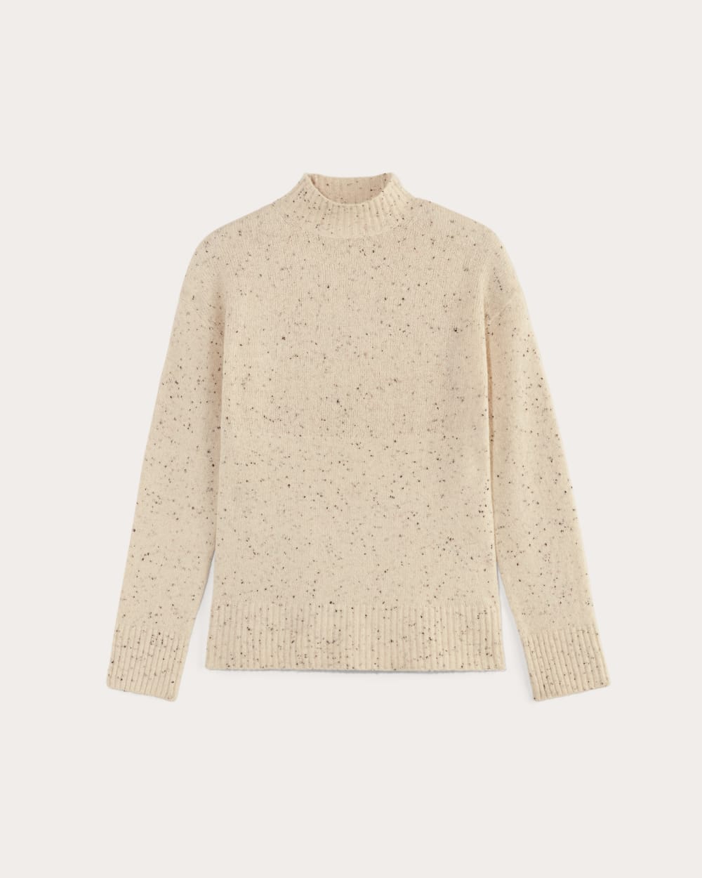 The Mockneck Sweater in Plush Cotton | Cream Confetti - Image 2