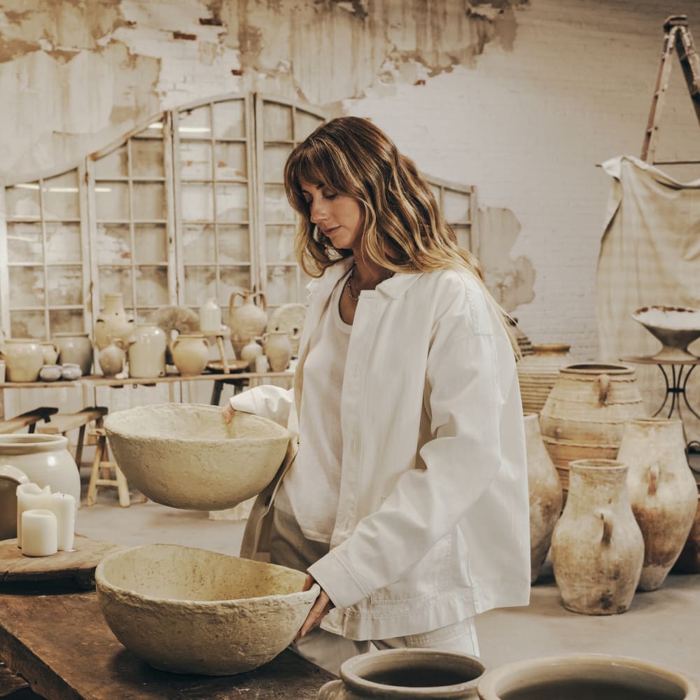 The Organic Cotton Herringbone Jacket | Bone - Image 7