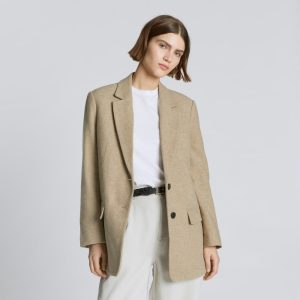 The Oversized Blazer in Wool | Toasted Tan