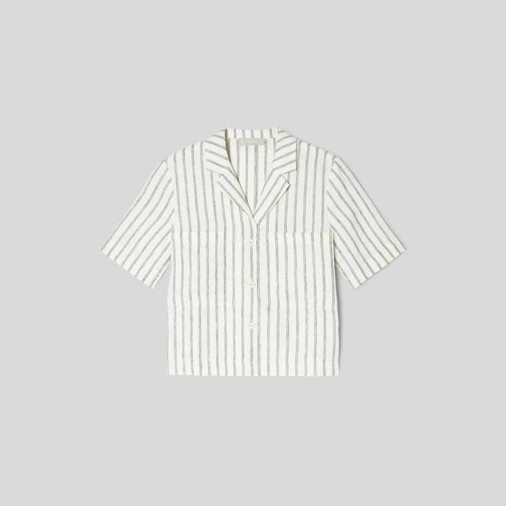 The Linen Workwear Shirt | Black / Canvas Tan - Image 2