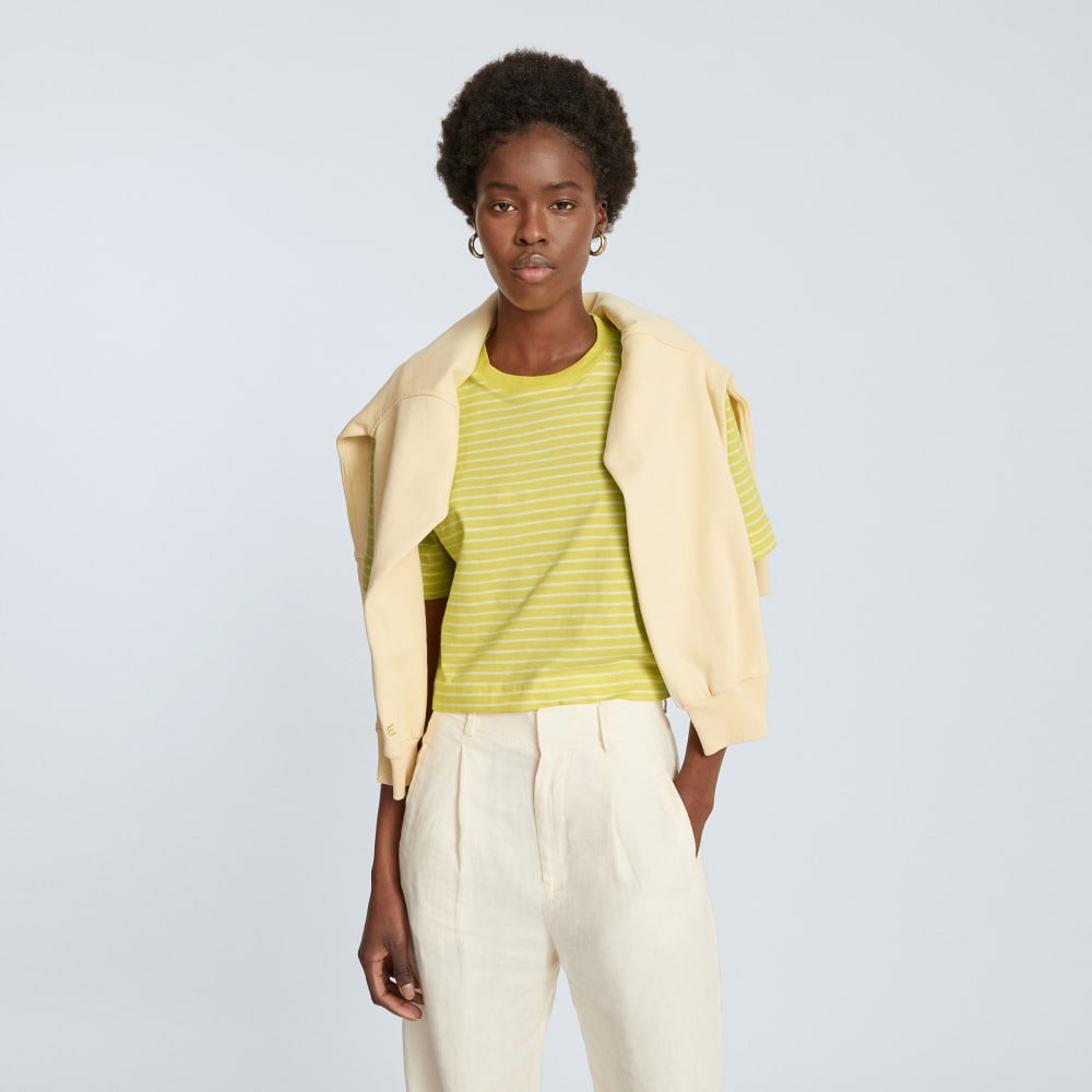 The Organic Cotton Cropped Tee | Acacia / Tan - Image 6