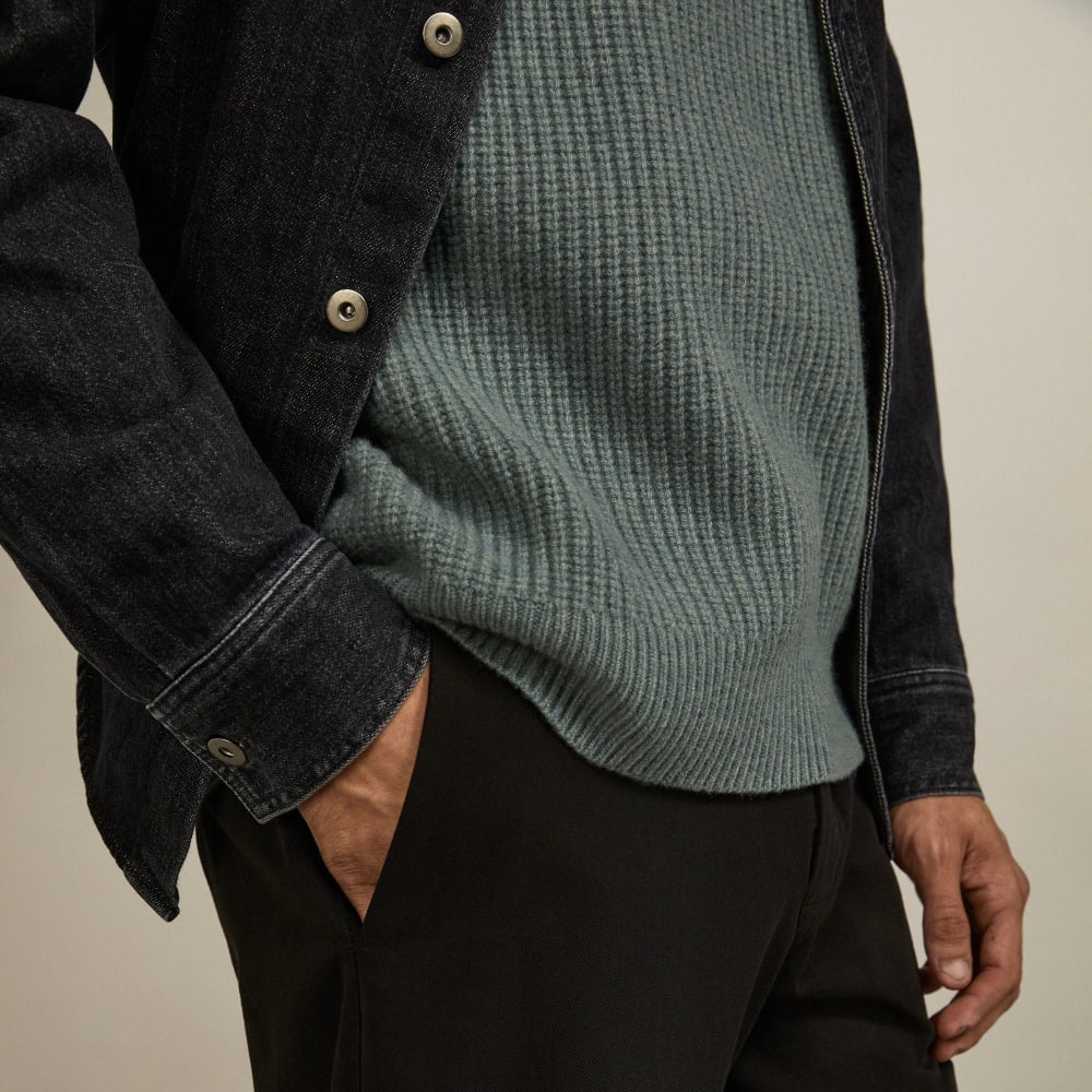 The Felted Merino Half-Zip Sweater | Storm Green - Image 6
