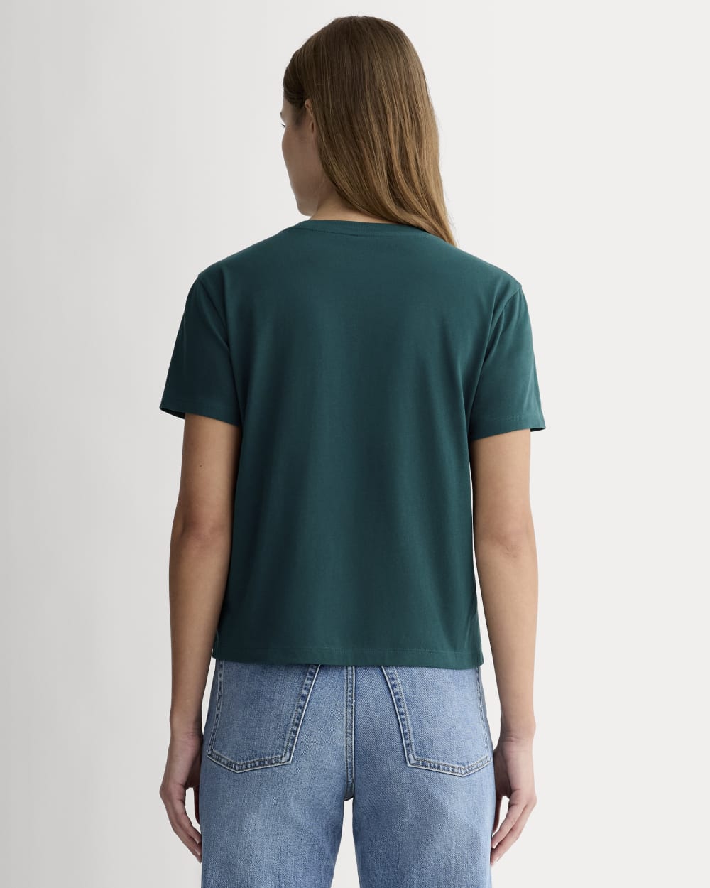The Box-Cut Tee in Essential Cotton | Dark Sea | No Pocket - Image 4