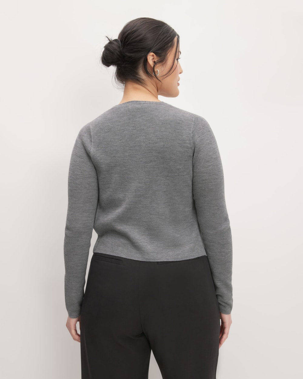 The Cardigan in Ultrasoft Merino | Heather Mid Grey - Image 6