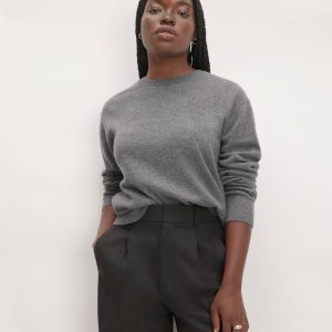 The Classic Crew in Cashmere | Heather Charcoal