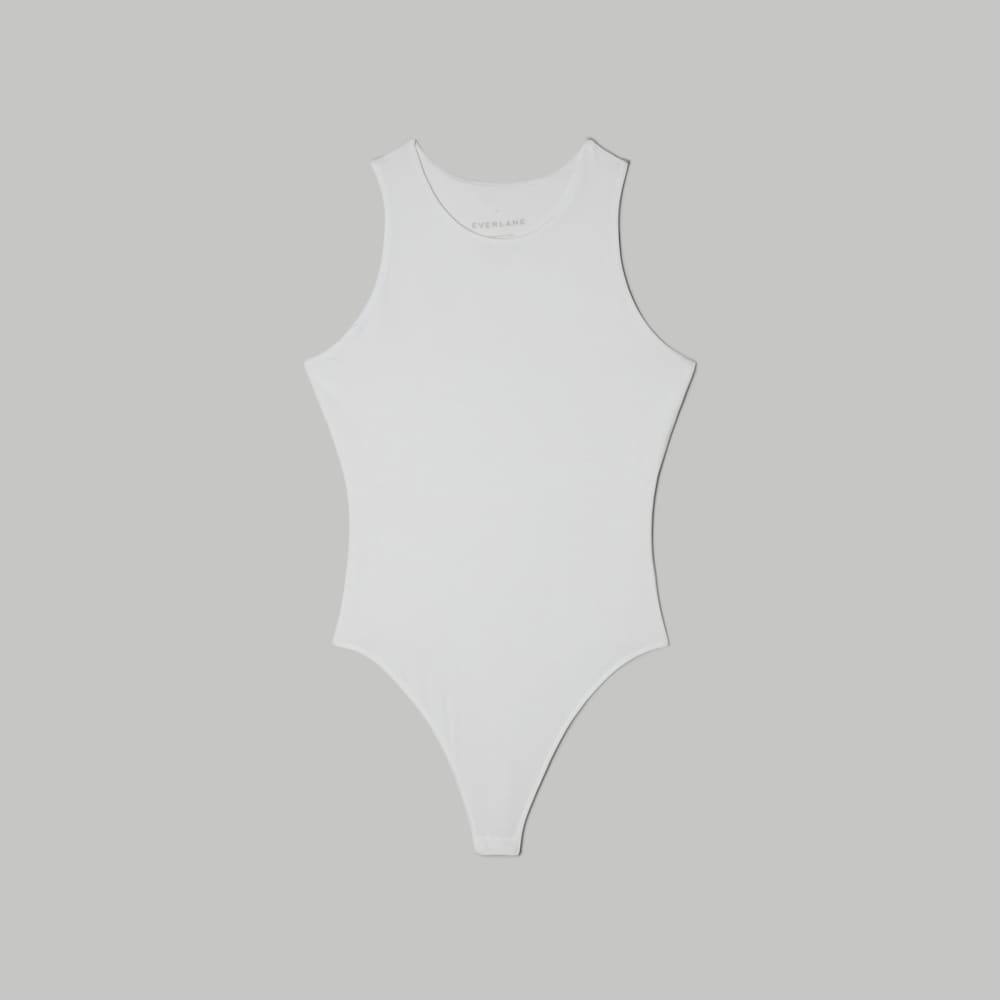 The Cutaway Tank Bodysuit | White | Thong - Image 2