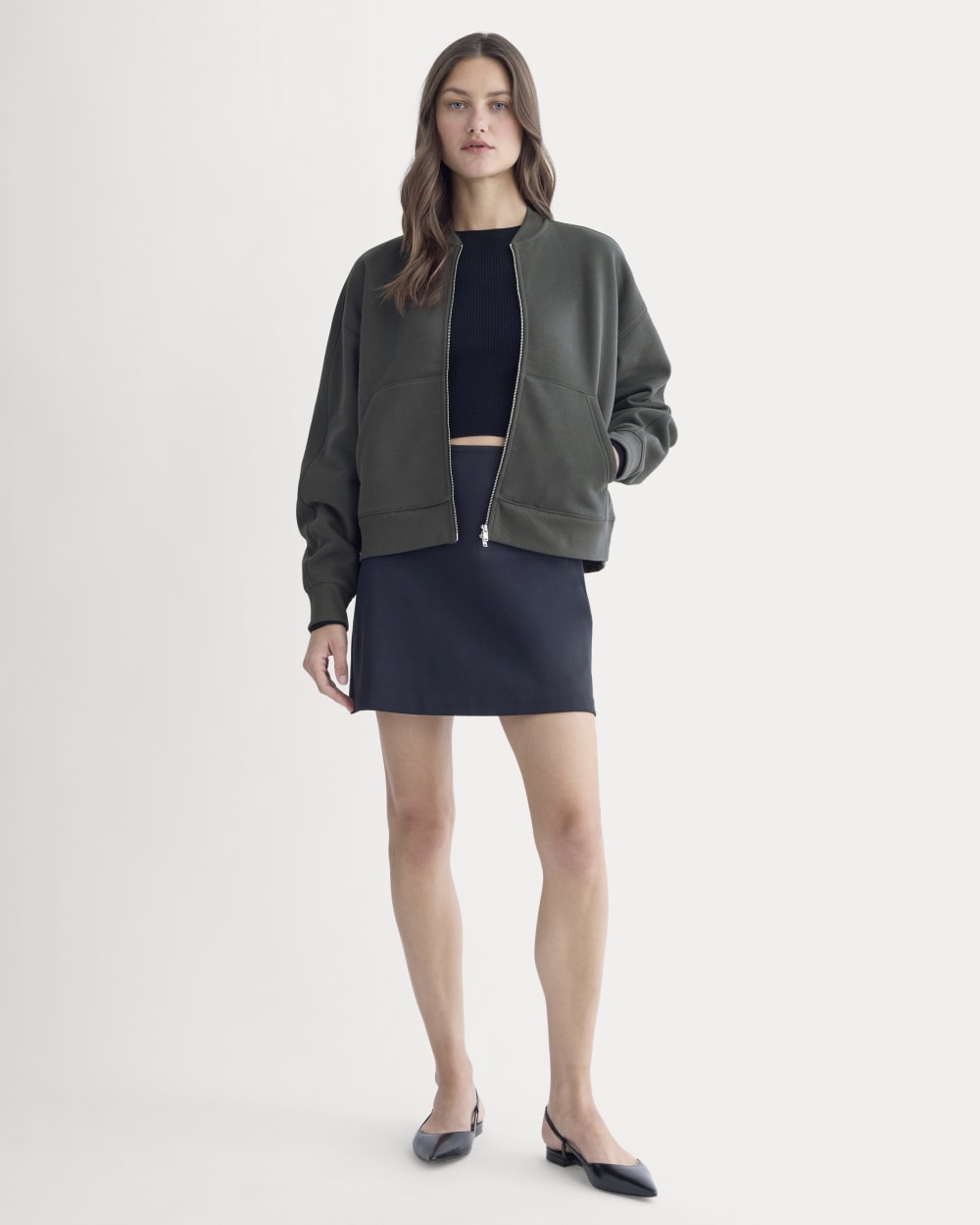 Luxe Fleece Bomber Jacket | Washed Black - Image 3