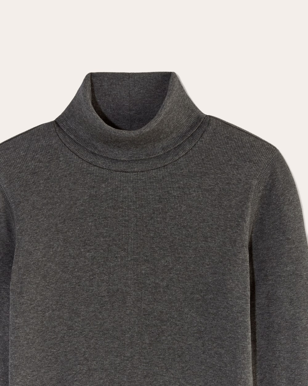 The Luxe Rib Turtleneck | Heathered Soot - Image 7