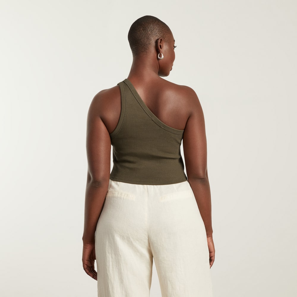 The Ribbed One-Shoulder Tank | Beech - Image 2